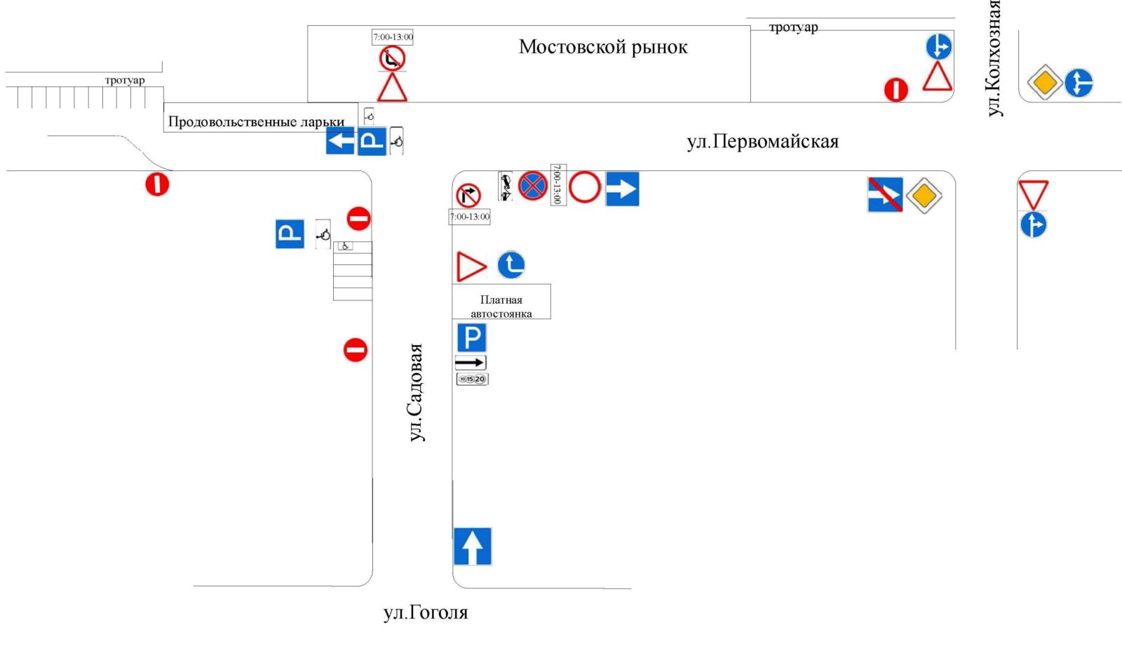 Вниманию автолюбителей! Изменяется схема организации дорожного движения в районе Мостовского рынка 5